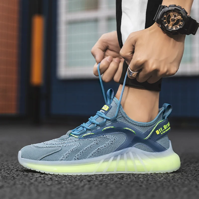 

Men Vulcanize Casual Shoes Sneakers Mens Breathable No-slip Men 2021 Male Air Mesh Lace Up Wear-resistant Shoes Tenis Masculino