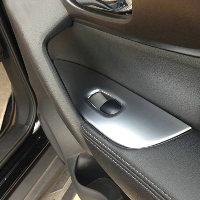 4 шт. хромированные/Углеродные наклейки на панель управления дверью и окном для