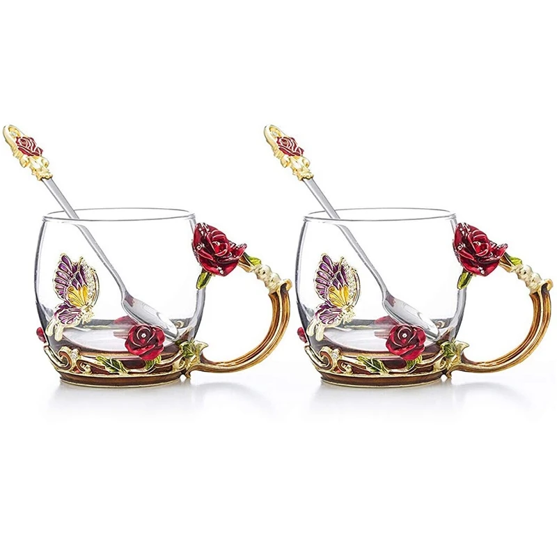 Чашка из классических ветровых красных роз 2 цвета чашка с эмалью домашняя