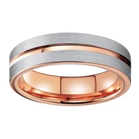 6mm stainless steel ring rose gold surface brushed ring ladies ring fashion creative jewelry accessories