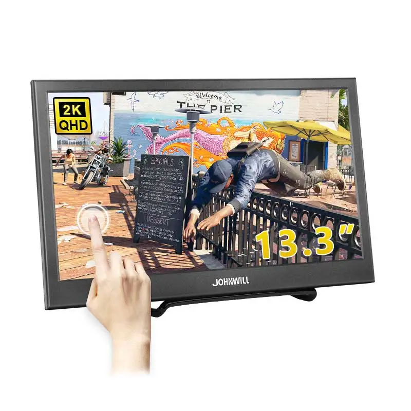 13.3 2K Touch stand 13,3 дюймов, 2 K Портативный компьютерный монитор ПК HDMI PS3 PS4 Xbo x360 1080 P ips ЖК-дисплей светодиодный 15,6 дюймов Дисплей монитор для Raspberry Pi - Цвет: 13.3 2K Touch stand