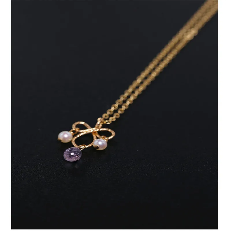 Ожерелье ручной работы DMBS017 ожерелье с граненым аметистом и натуральным