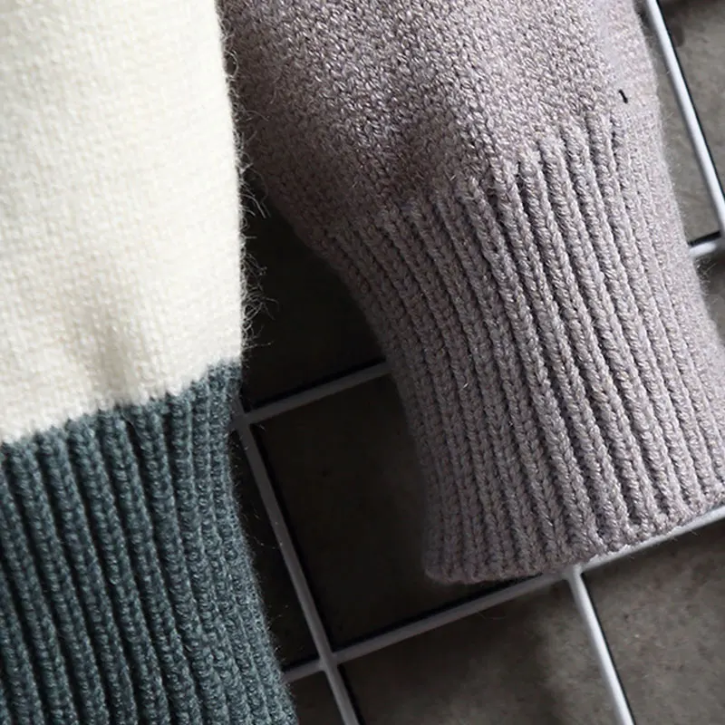 1 шт. новый зимний мужской свитер кашемировый теплый лоскутный приталенный с