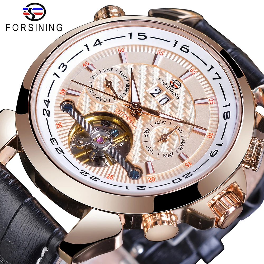GMT984-8 Forsining Мужские механические часы Автоматические Toubillon Дата Relogio бизнес Скелет Натуральная кожа наручные часы Masculino - Цвет: GMT984-8