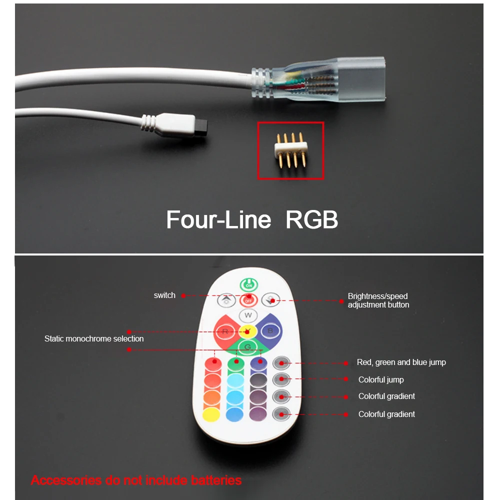NEW2022 ERQI водонепроницаемый IP68 220V неоновый светильник RGB контроллер с европейской