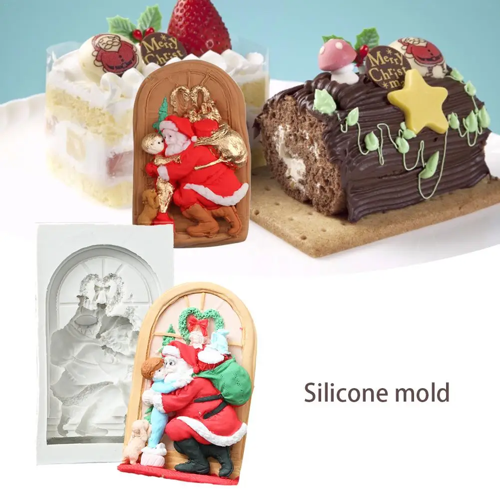 Рождественская тема силиконовая форма Санта Клаус DIY торт плесень инструменты