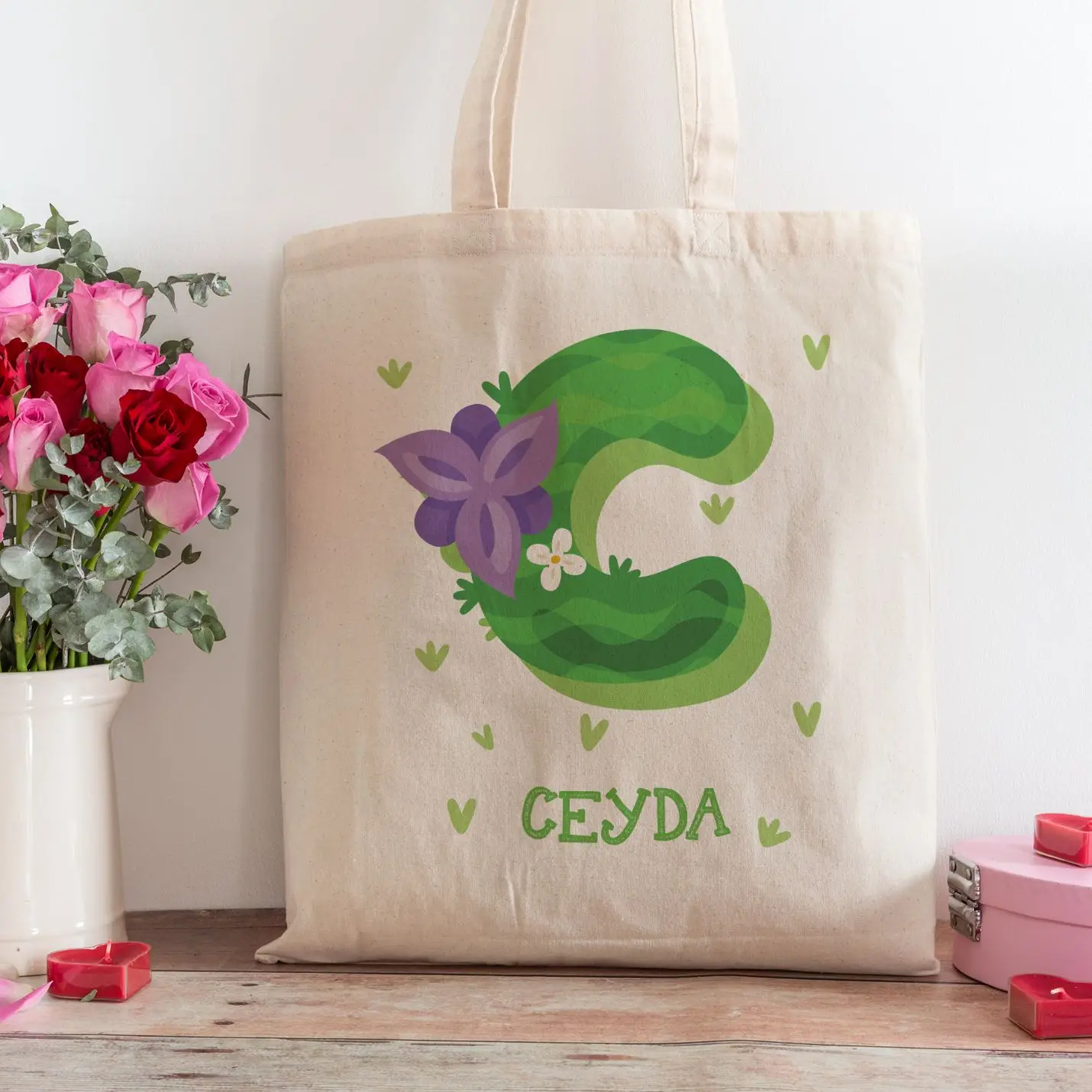 

Personalized Letter C Design Name Printed Bag