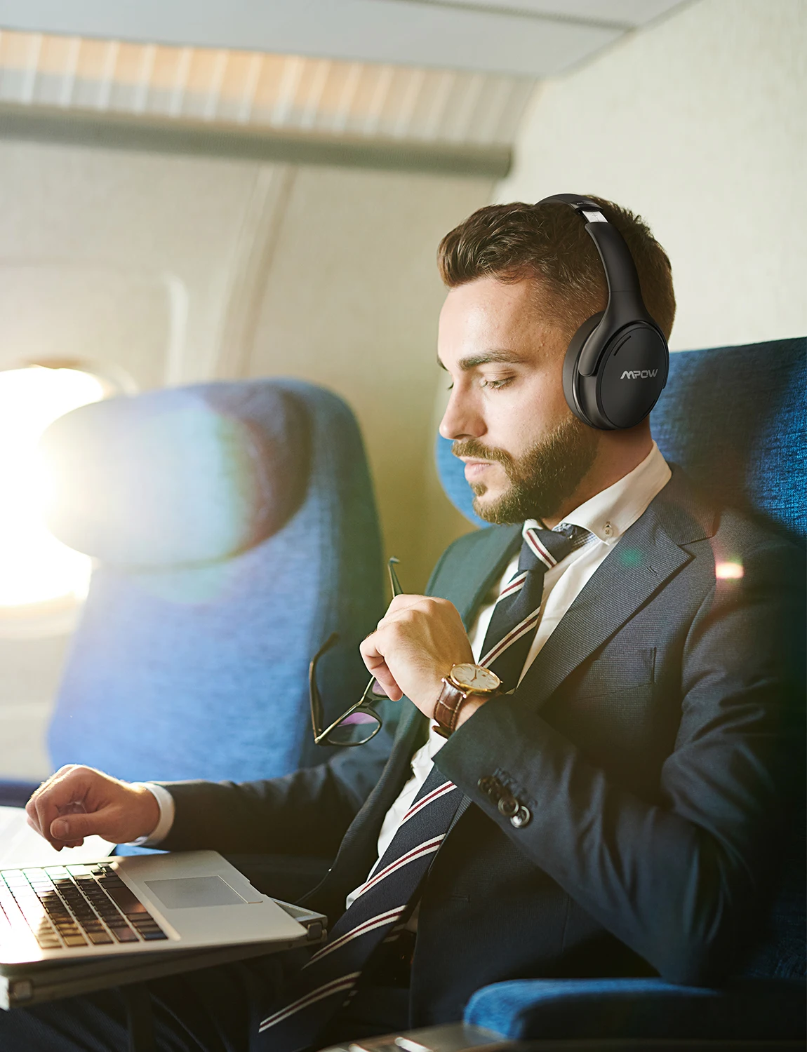 Mpow H19 IPO Bluetooth 5,0 активные наушники с шумоподавлением легкие беспроводные CVC 8,0 Mic 30 часов время воспроизведения Быстрая зарядка