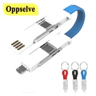 Магнитный кабель-Переходник USB Type-C 4 в 1, Магнитный брелок для ключей, зарядный кабель Micro USB Type-C USB-C, кольца для ключей, магнитный кабель