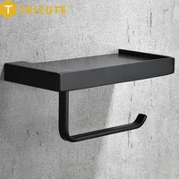 taicute fashion toilet paper holder with phone shelf stainless steel tissue paper roll hanger wall mount wc bathroom accessories