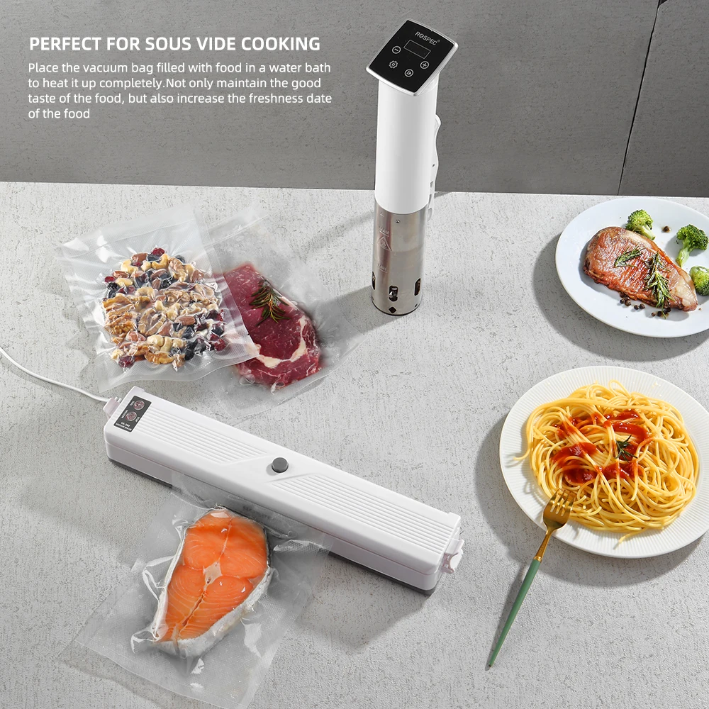 ROSPEC Food Vacuum Sealer 220V Automatic Commercial Household Packaging Machine Include 12Pcs Bags | Бытовая техника