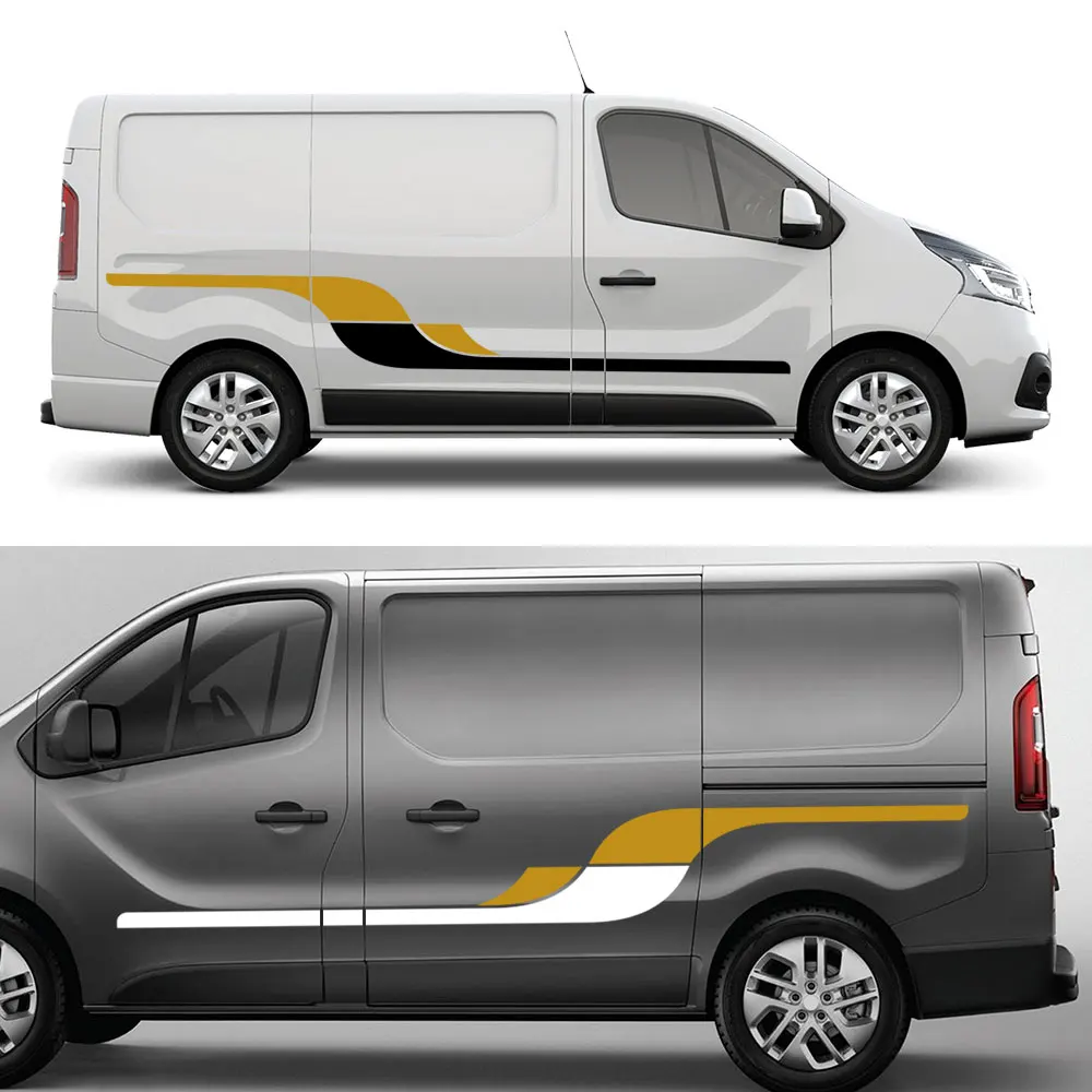 Car Door Stripes Graphics Stickers For Renault Trafic 2 3 MK3 MK2 Camper Day Van MOTORHOME Vinyl Film Decals Tuning Accessories |