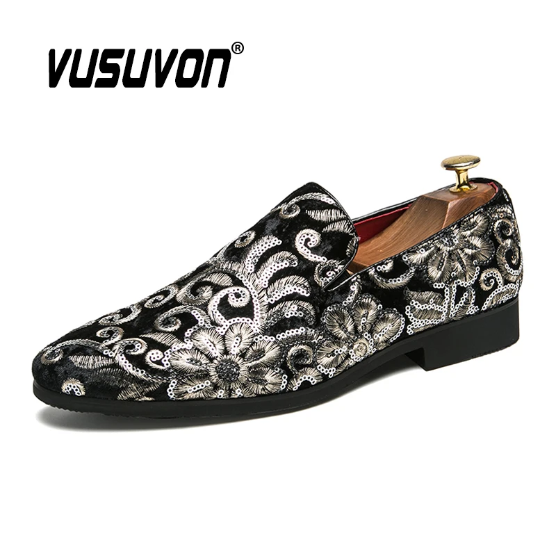 Мужские мокасины с острым носком темно-синие вельветовые лоферы на плоской