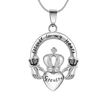 forever in my heart crown heart ash urn memorial pendant necklace heart cremation jewelry
