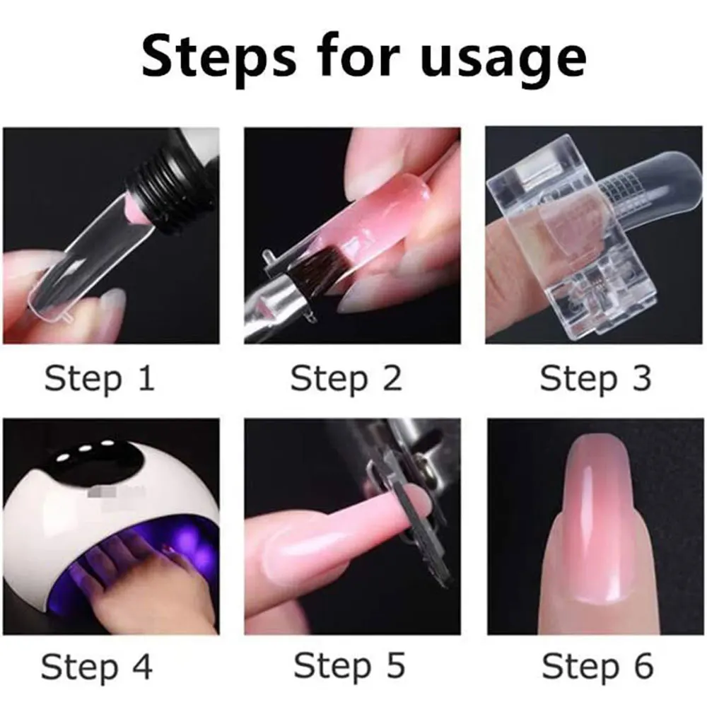 

5/10 PCS Set Nail Tips Clip Quick Building UV Builder Gel Assistant Tool DIY Manicure Plastic Extension Clamp