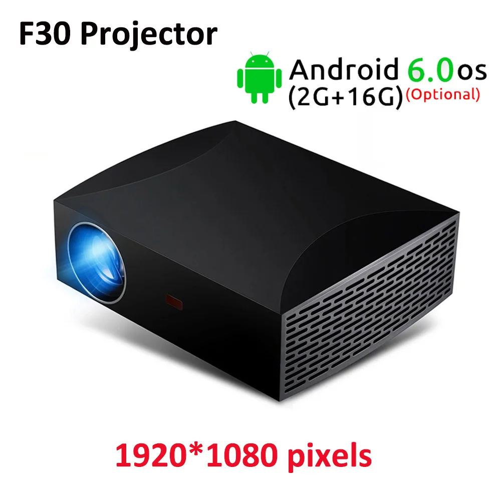 1080p светодиодный F30 проектор Android6.0 WI FI Buletooth4.0 3D видео USB ПК домашний Кино 5500 люмен