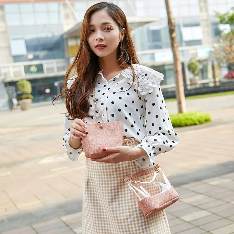 

Transparent mother-and-child bag girl 2021 new Korean fashion trend tide brand all-match jelly bag female bag wholesale foreign
