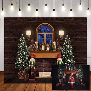 Mehofond веселый рождественский фон для фотосъемки с изображением щелкунов Рождественская елка винтажный деревянный венок для двери фон для фотостудии