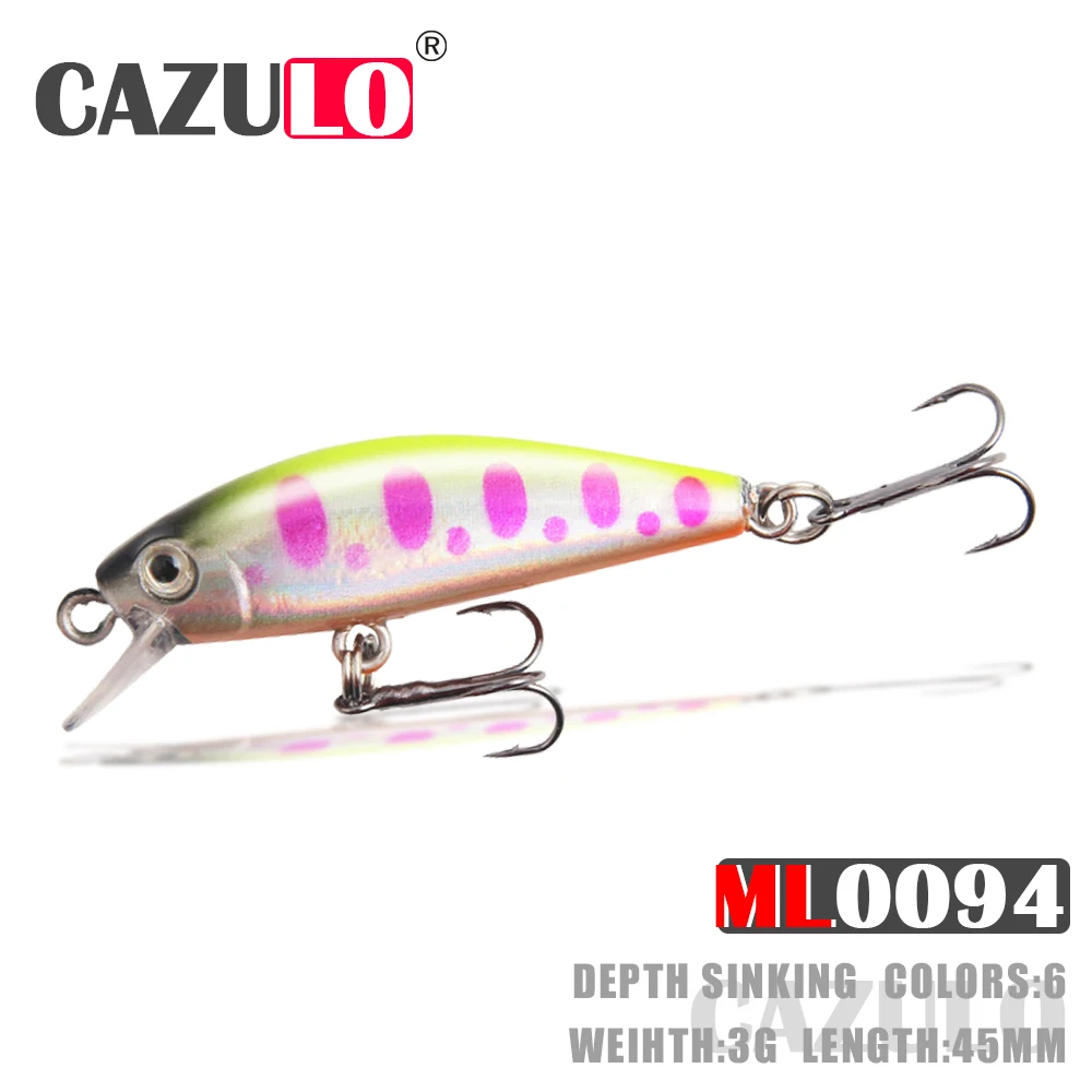 

Sinking Fishing Tackle Lure Minnow Isca Artificial Weights 3g 45mm Bait Equipment Angeln Trolling For Pike Fish Articulos Leurre