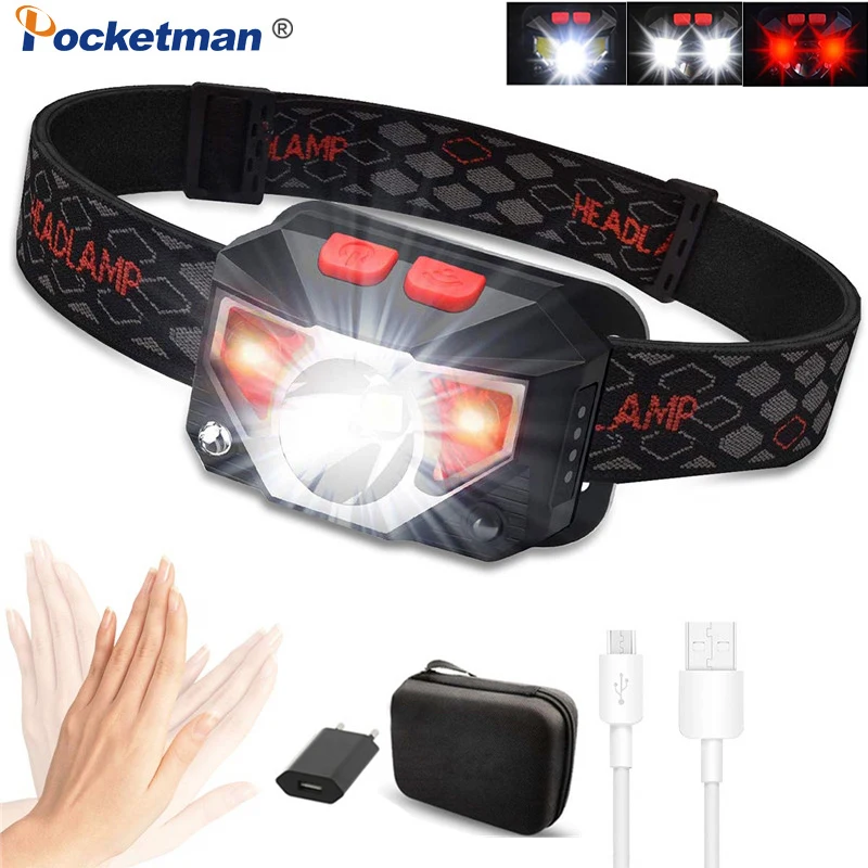 

Фонарь налобный светодиодный с датчиком движения и зарядкой от USB