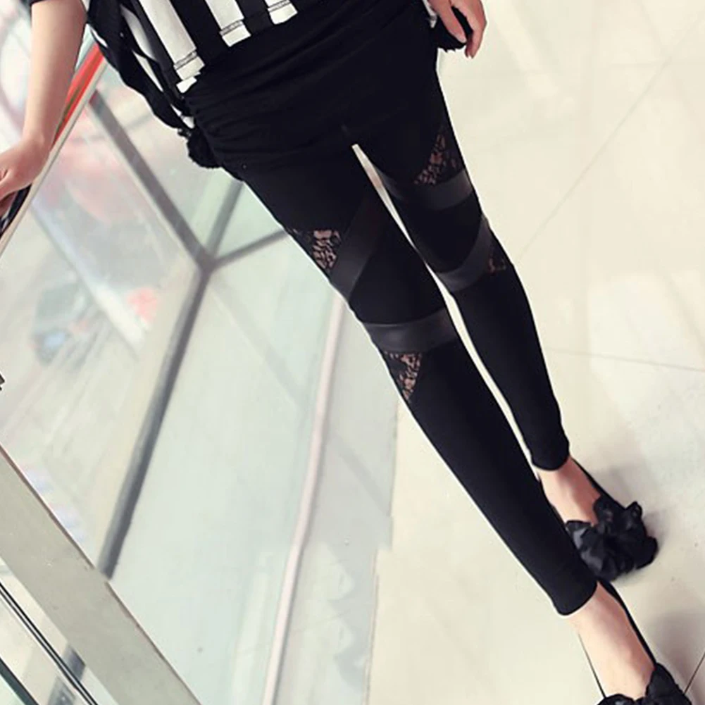 Новые горячие сексуальные женские тонкие кружевные ПУ Лоскутные Стрейчевые