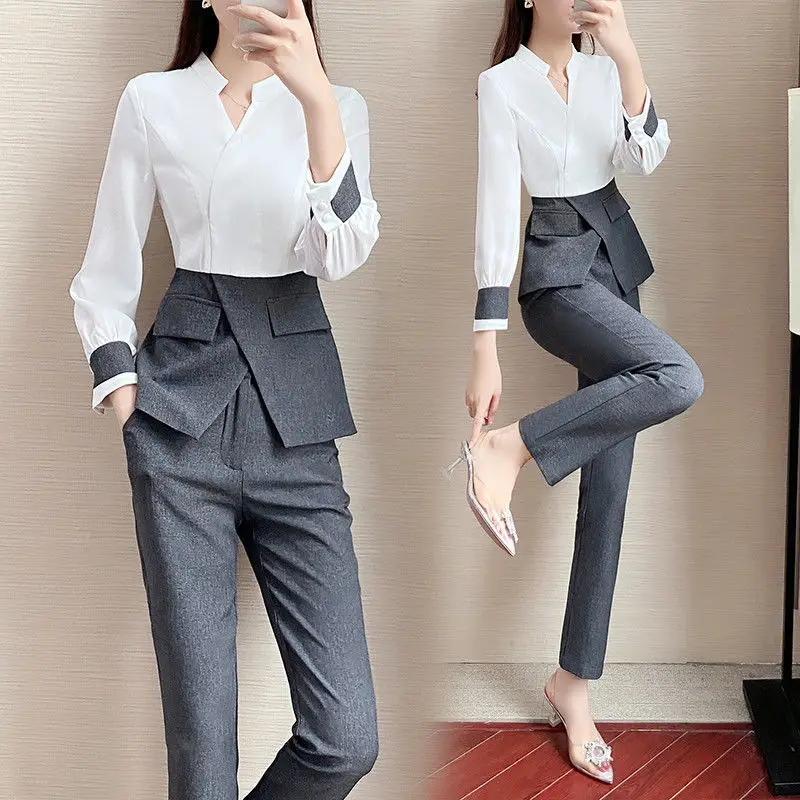 

Women's Suit 2021 Spring and Autumn New Women's Leisure Fashion Two-Piece Age Reduction Foreign Temperament Goddess Fan Suit