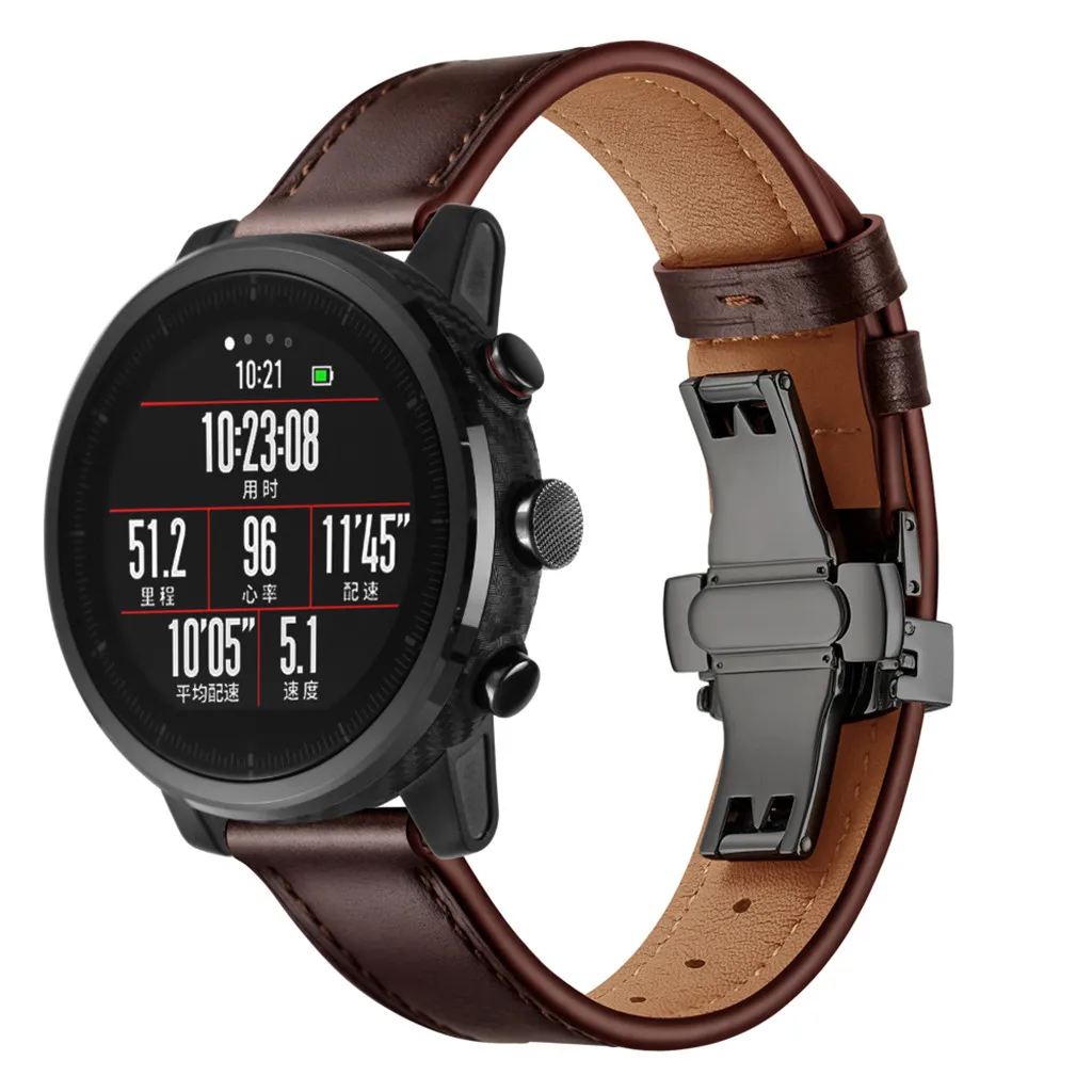 Сменный Браслет Роскошный кожаный для Xiaomi Huami AMAZFIT 2/2S Stratos Часы Браслет ремешок фитнес-трекер# G30