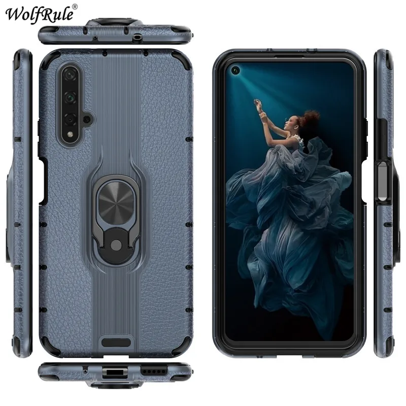 Ring Bracket Phone Case On the For Huawei Honor 20 Armor Protective Cover Bumper Funda 6.26'' |