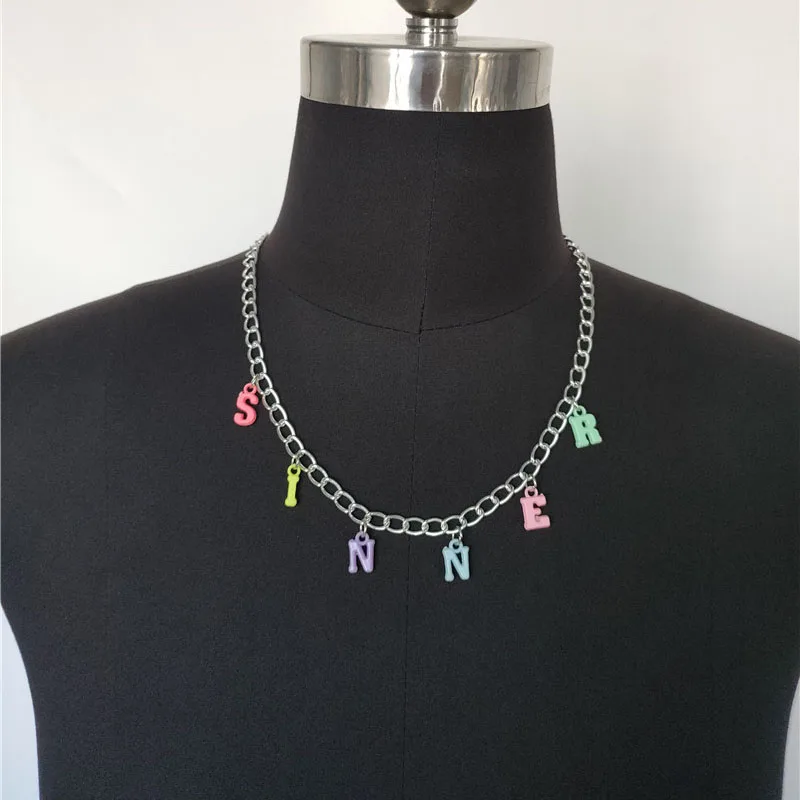 Модные Цветные ожерелья с подвеской в виде букв Европе и Америке для женщин