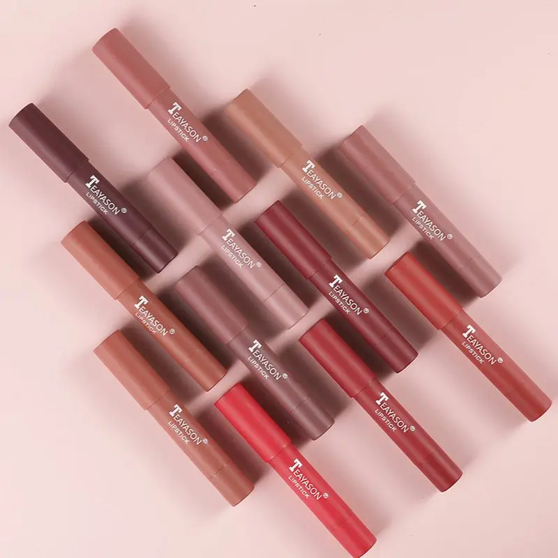 

Makeup Lip Glaze Dye Lipstick Pen Non Stick Cup Moisturizing Lip Gloss Women's Cosmetics Foggy Face Glossy 12 Color New Hot Sale