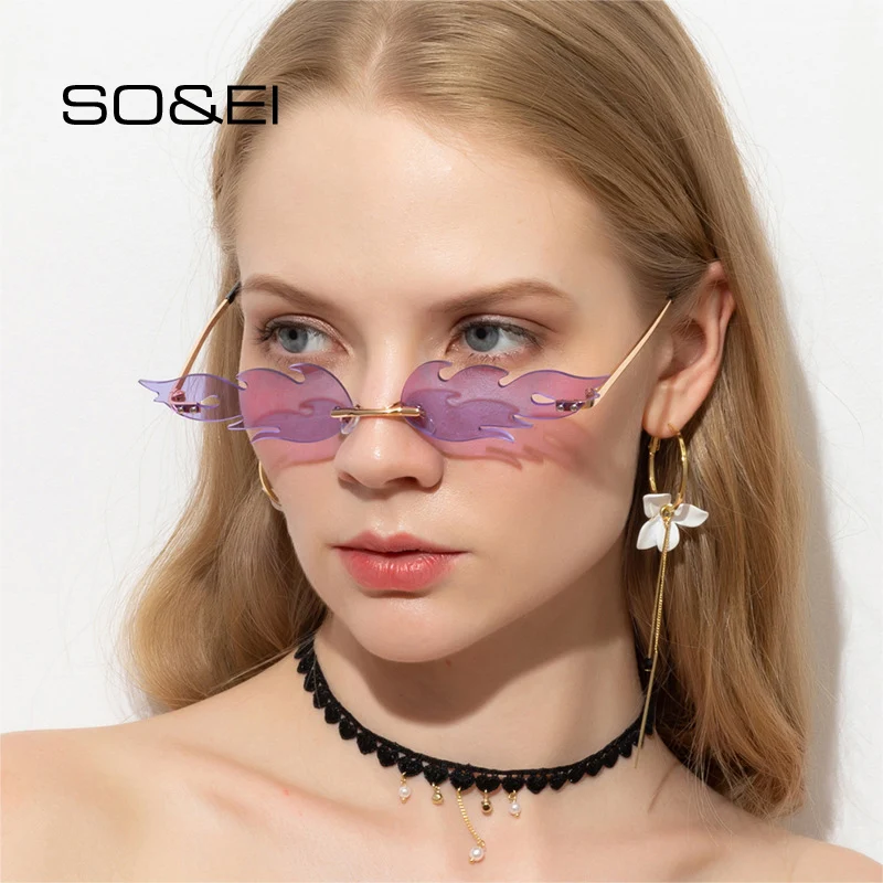Солнцезащитные очки женские SO &amp EI без оправы с прозрачными линзами UV400 |