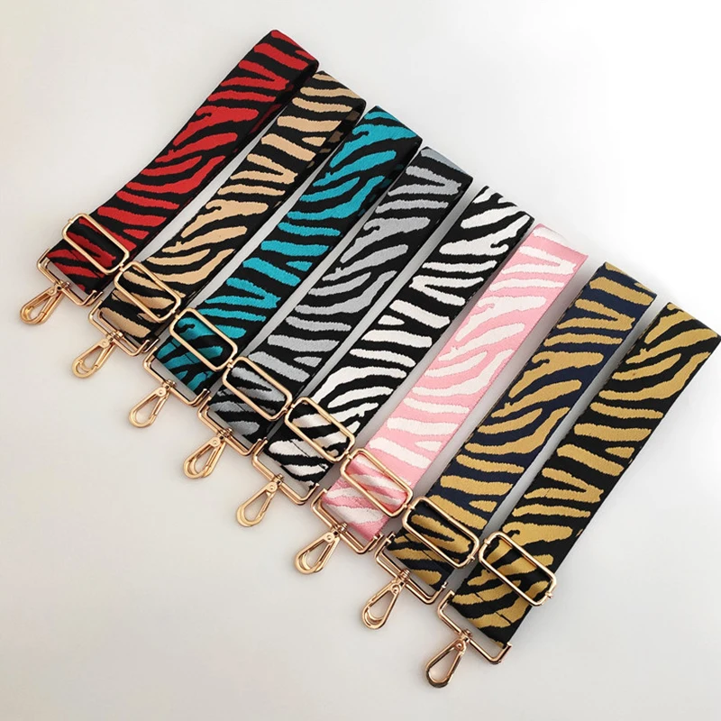 

130cm Replacement bag straps Widening Shoulder Strap Zebra Pattern Bag Belt 5cm Wide Adjustable Part Accessory Bag Straps