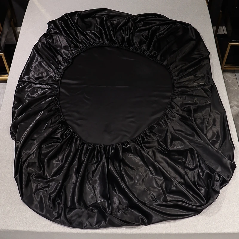

hot sale fitted bed sheet imitation silk Luxury design 2020 New Product 1pcs Fitted sheet no pillowcases