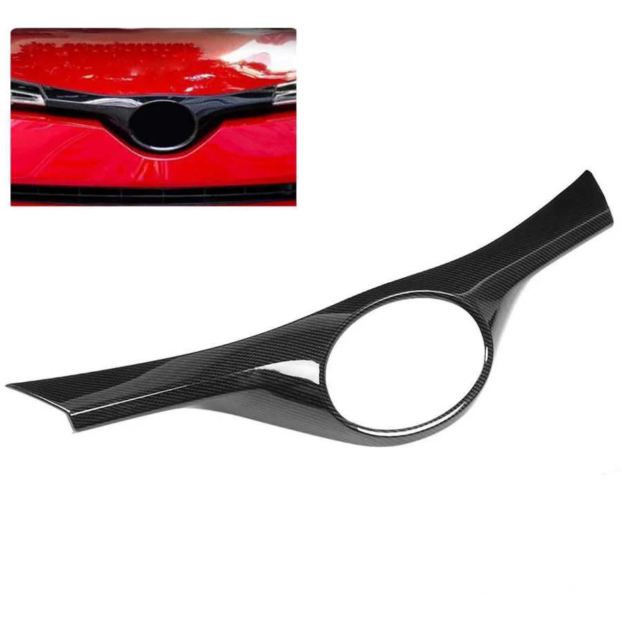 

Передняя Верхняя решетка радиатора Решетка гриль отделка из углеродного волокна подходит для Toyota C-HR CHR 2019 автомобильные аксессуары