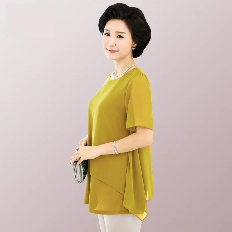 Женские летние блузки оверсайз свободная одежда для мамы большие размеры