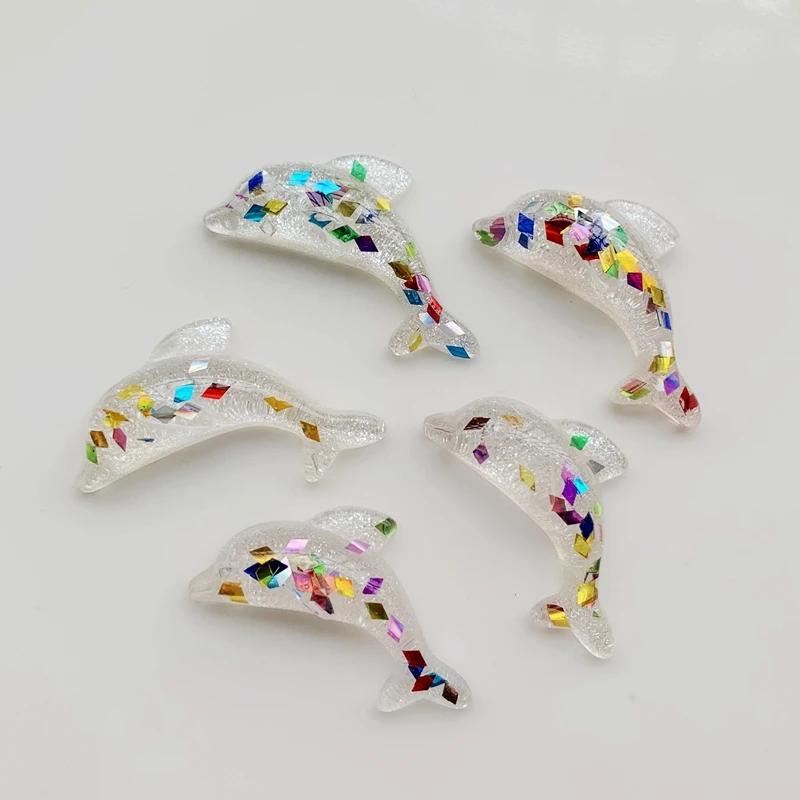 22*35 мм 10 шт. блестки радужные милые Кабошон из смолы с плоской задней стороной