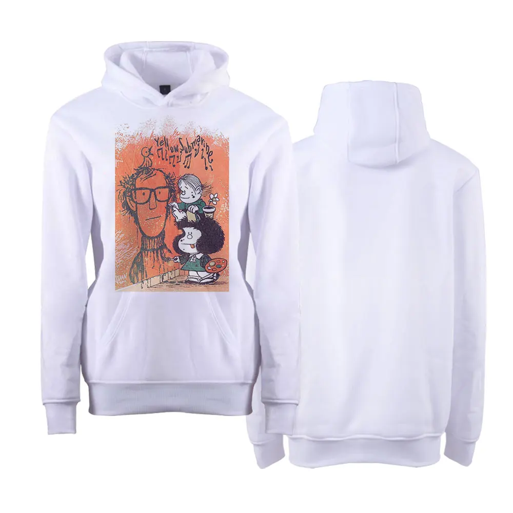 Футболка Mafalda с капюшоном женская футболка Мужская модная длинным рукавом