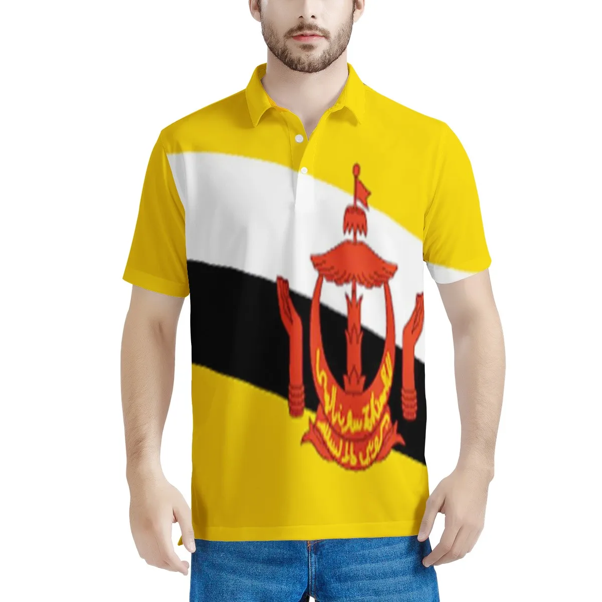 

Рубашка-поло мужская с принтом баннеров, рубашка с лацканами и манжетами на 3 пуговицах, модная облегающая футболка с коротким рукавом, лето