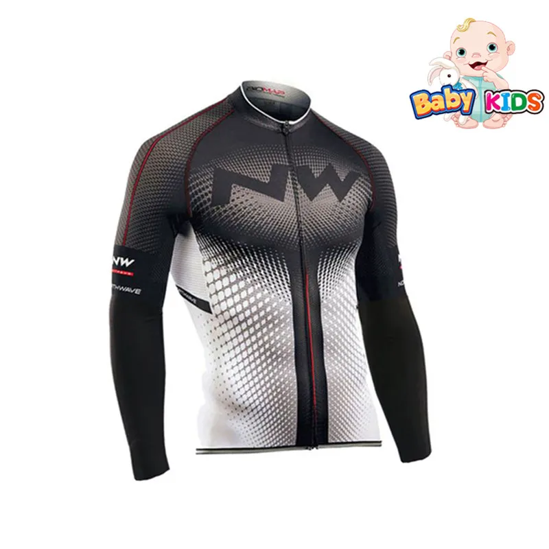 Winter Kids Shirt Детская одежда Ropa Ciclismo с длинным рукавом, комплекты из Джерси для велоспорта, осенние дышащие детские костюмы для велоспорта, одежда для велоспорта для мальчиков - Цвет: Winter Kids Shirt