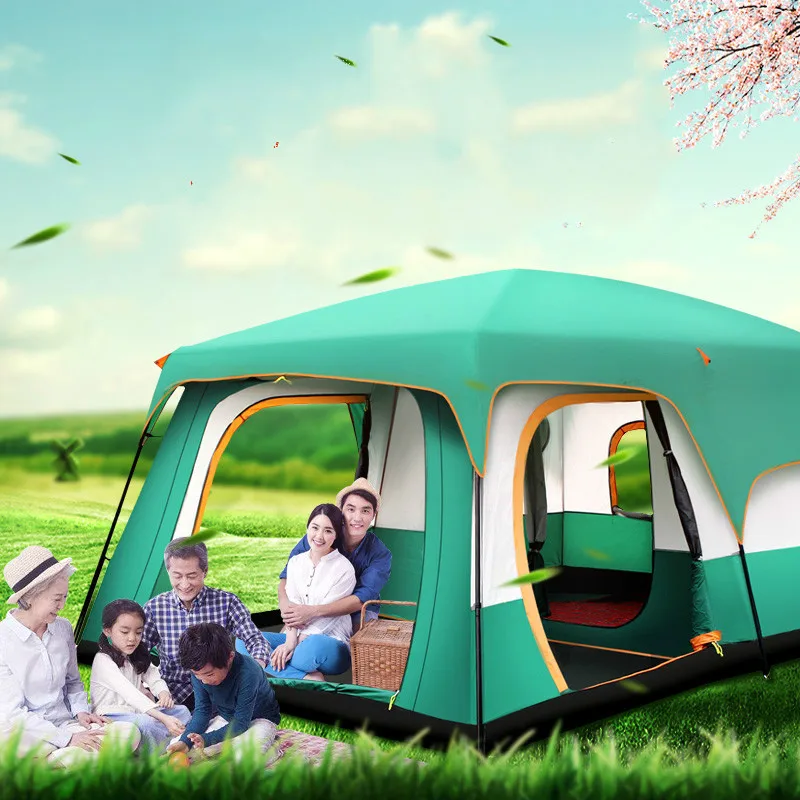 Verkauf Im Freien Zelt Wasserdicht Carpas De Camping Zelte Dual Schicht Ultraleicht 8 Person Strand Zelt Wandern Reise Zelt Barraca Acampamento