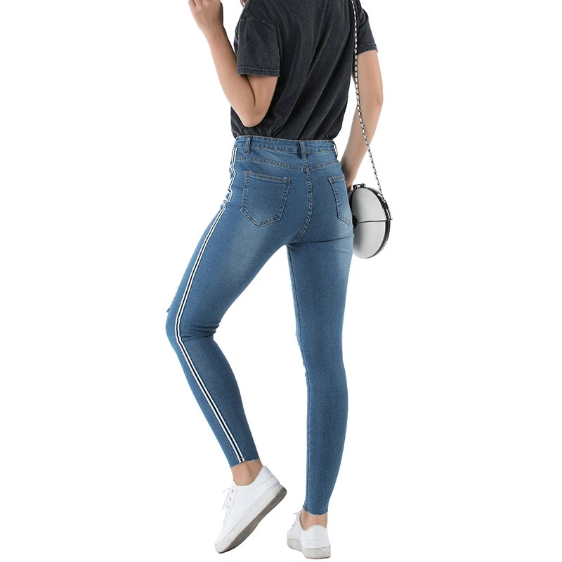 CHRLEISURE женские обтягивающие джинсы джинсовые брюки с дырками узкие повседневные