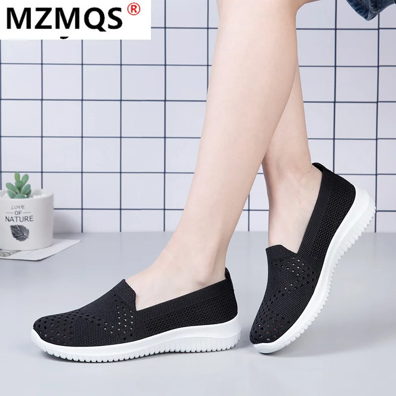 

2021 Fashion Outdoor Set Foot Casual Low-heeled Sneakers Summer New Female Breathable Mesh Vulcanize Shoes Zapatos Mujer 36-41