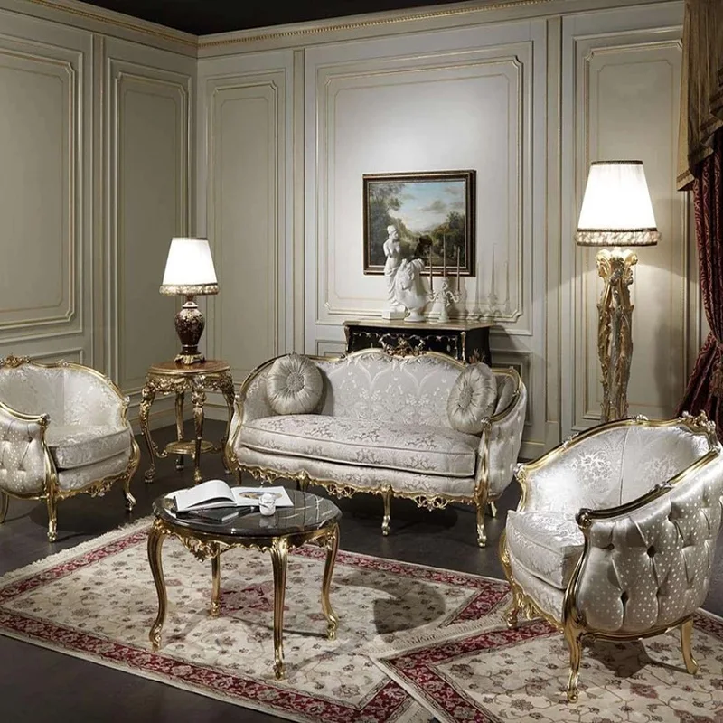 Роскошный напольный ретро-светильник в европейском стиле с деревянной резьбой