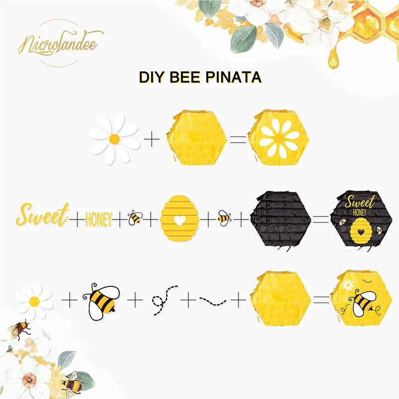 NICROLANDEE 3 шт./компл. пчела вечерние украшения DIY мини-пинаты для детей пол Reveal День