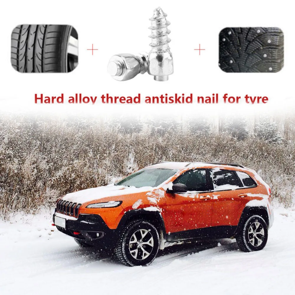 

Silver Tire Stud Accessories Racing Spikes Car Truck ATV Exterior In Tire