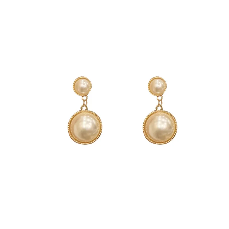 Retro bead earrings temperament ins geometric trend simple cold wind | Украшения и аксессуары