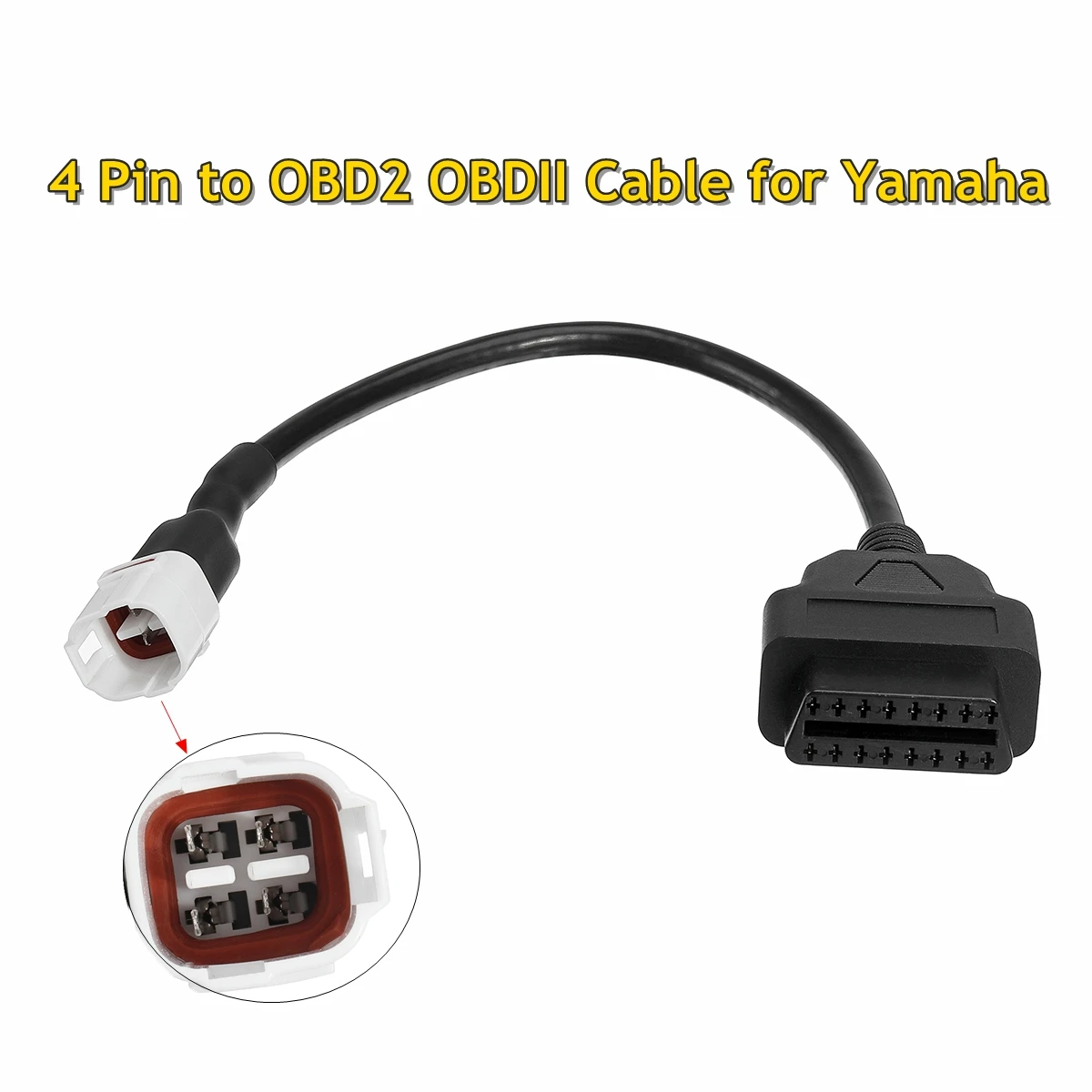 

1PCS Diagnostic 4 Pin to OBD2 OBDII Cable Harness Adapter for Yamaha FJ09, FZ09, MT09, FZ-10, MT-10, XSR900, R6, R1, 900/GT ETC