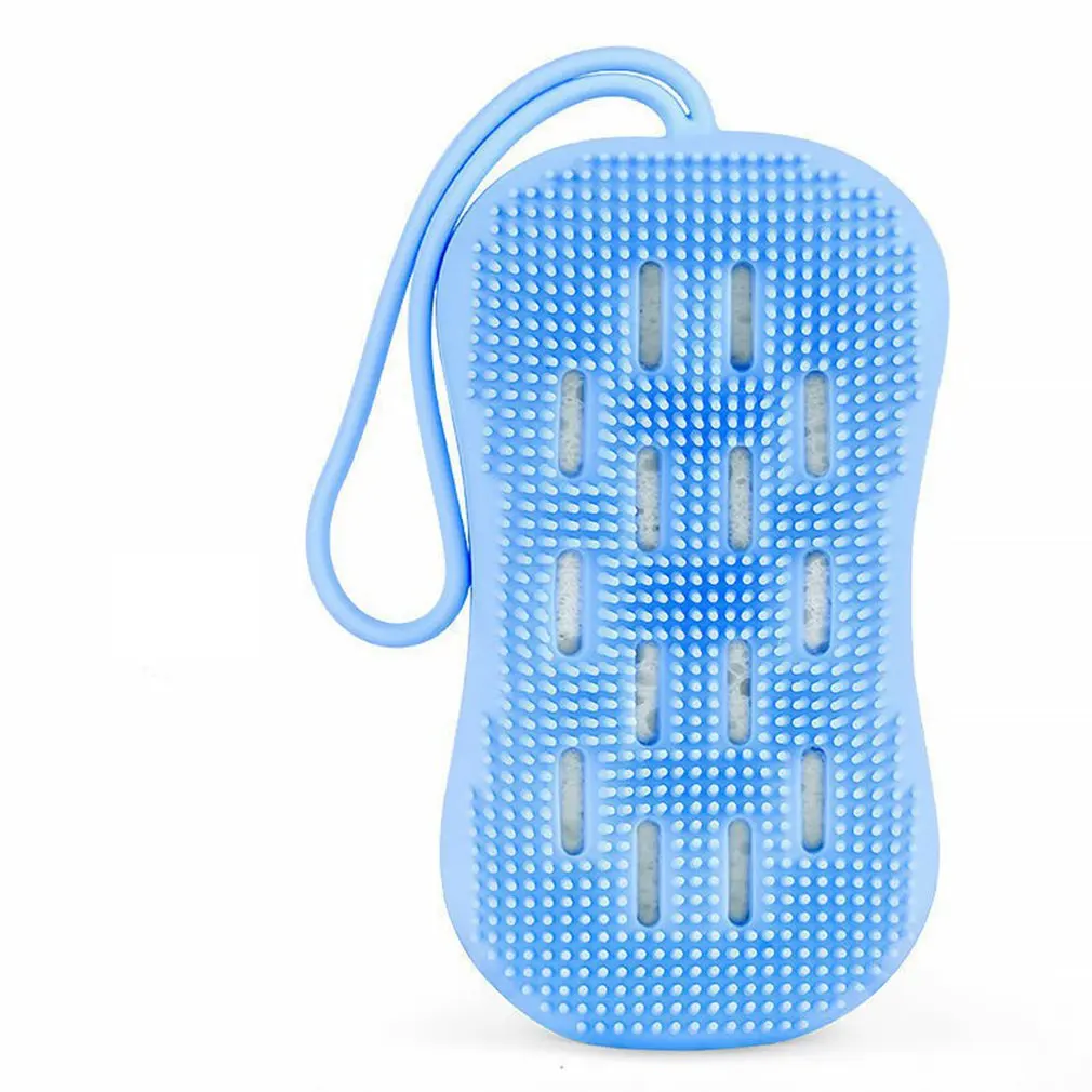 

Silicone Bath Towel Double-sided Brush Deep Cleansing Exfoliating Super Soft Silicone Sponge With Elastic Sponge