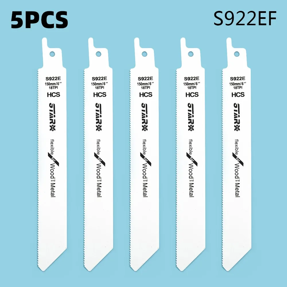 

5Pcs 150mm High Carbon Steel Reciprocating Jig Saw Blade S922BF/S922EF Hand Saber Saw Blade For Cutting Wood Plastic Pipe Metal