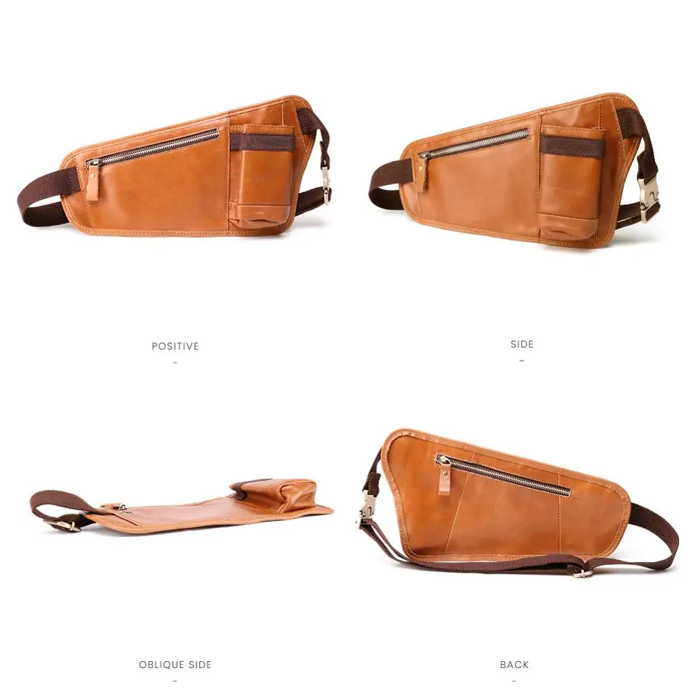 Мужская поясная сумка JOGUJOS из натуральной кожи модная нагрудная для мужчин